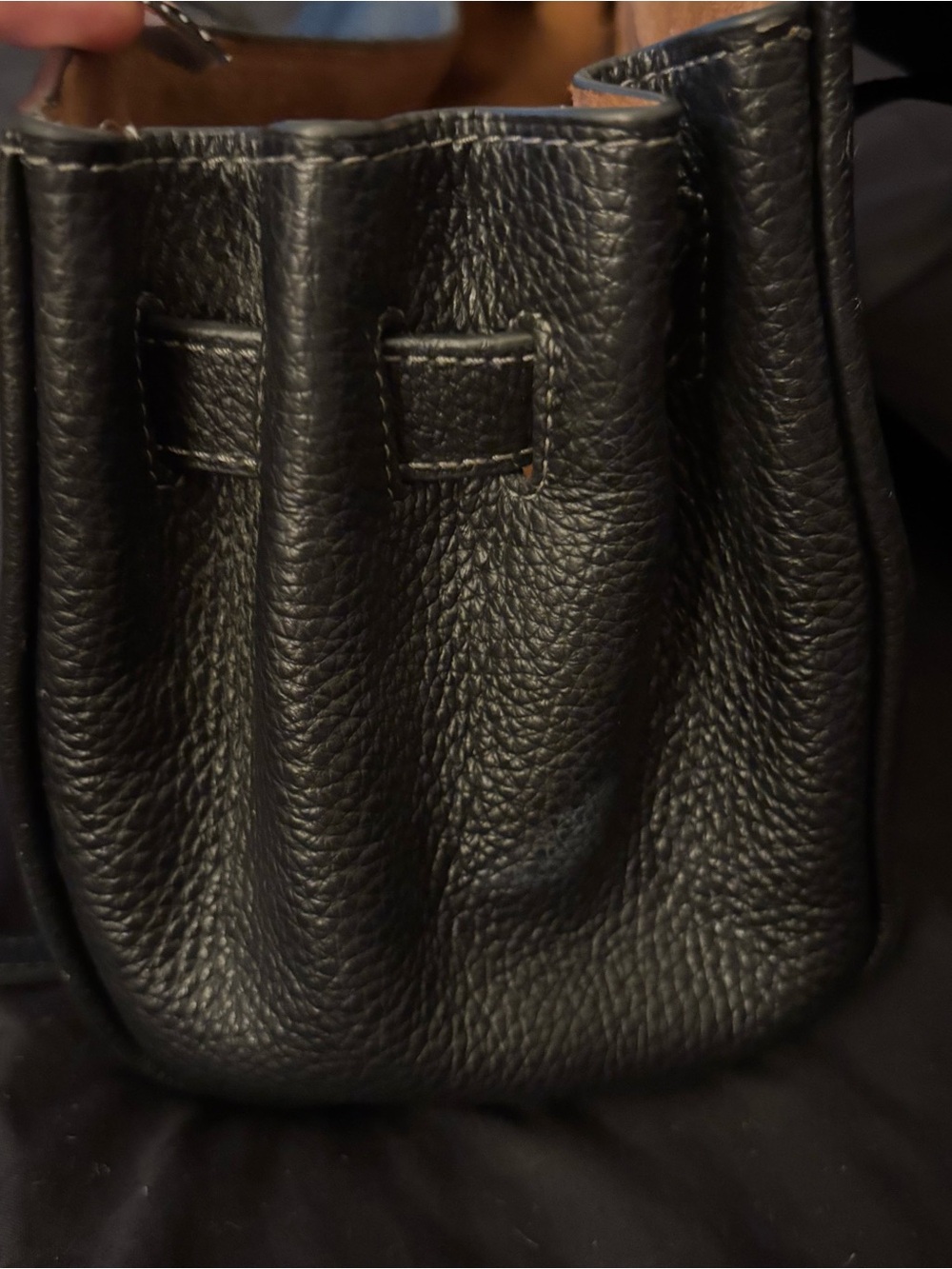 Coach Black Pebbled Leather Tote with Gold Logo Accent Bridget coach bag - Picture 4 of 7